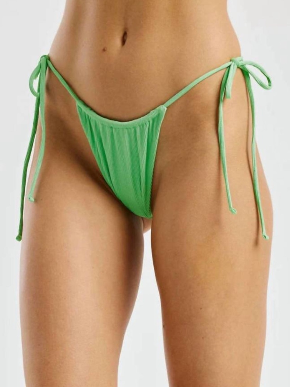 NEW YEAR OF OURS rib string bikini bottom in green watermelon SMALL